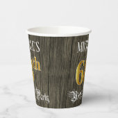 68th Birthday Party — フェイク金ゴールド&ウッドフェイク・ルックス 紙コップ (左)