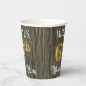 68th Birthday Party — フェイク金ゴールド&ウッドフェイク・ルックス 紙コップ (右)