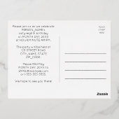 68th Birthday Party ~ Art Deco Style “68” + Name 箔招待状ポストカード (裏面)