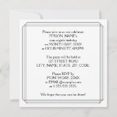 68th Birthday Party: Art Deco Style w/ Custom Name 招待状 (裏面)