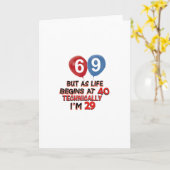 69おもしろい歳の誕生日デザイン カード (黄色い花)