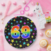 69イベントはっきりした:,おもしろい, カラフル Rainbow 69 ペーパープレート (パーティー)