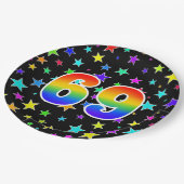 69イベントはっきりした:,おもしろい, カラフル Rainbow 69 ペーパープレート (アングル)