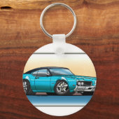 69カトラスティール(緑がかった色)ブルー キーホルダー (正面)