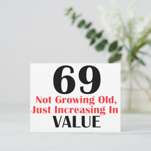 69クール歳の誕生日デザイン ポストカード (スタンド正面)