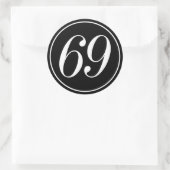 69ステッカー ラウンドシール (バッグ)