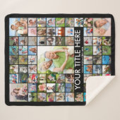 69フォトパーソナライズされたコラージュカスタムカラー シェルパブランケット (正面(横))