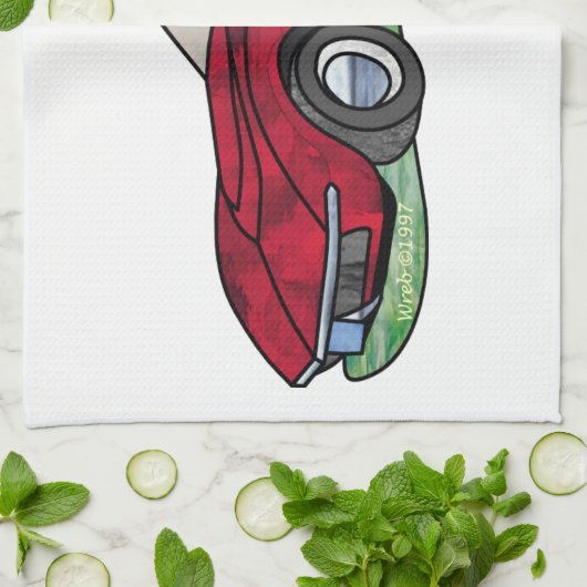 69台のコルベットのアカエイのロードスター キッチンタオル (折り畳み)