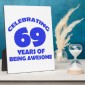 69年前の誕生日デザイン フォトプラーク (側面)
