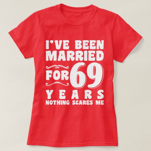 69年間の結婚記念日のプレゼント Tシャツ (デザイン正面)