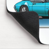 69本のカットラスのティール(緑がかった色)の青 マウスパッド (コーナー)