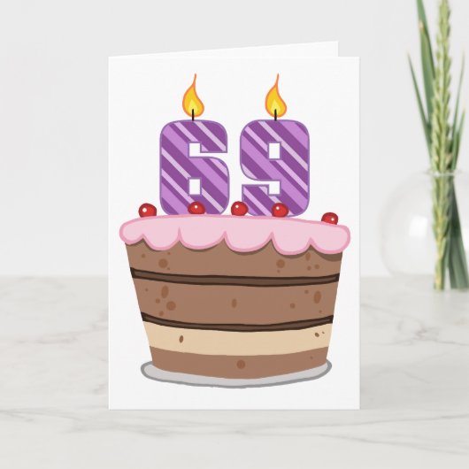 69歳お誕生日ケーキ カード (正面)