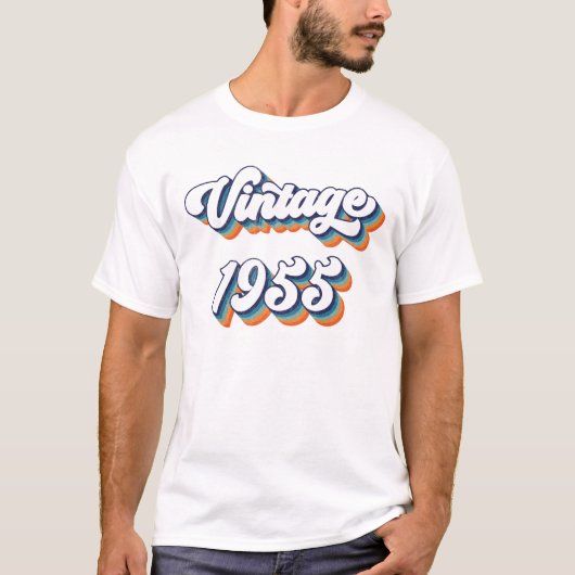 69歳のギフト男性女性ヴィンテージ1955 69誕生 Tシャツ (正面)