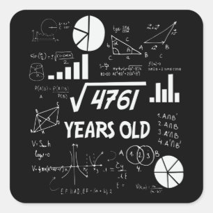69歳の昔、数学先生69th誕生日ギフト スクエアシール