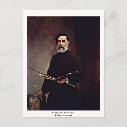 69歳の自画像、Hayez Francesco著 ポストカード (正面)