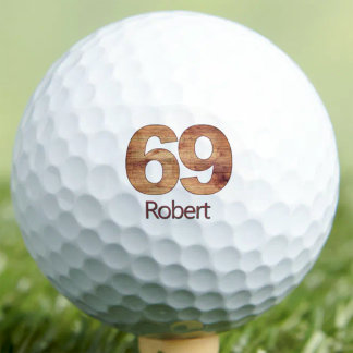 69歳の誕生日おじいちゃんギフト 木製 69 名入れ ゴルフボール