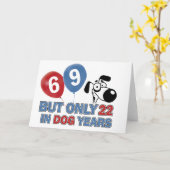 69歳の誕生日のデザイン カード (黄色い花)