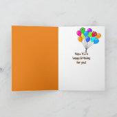 69歳の誕生日の茶色のプードルオンウィッカー カード (内部)