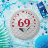 69歳の誕生日ゴルフボールデザイン ペーパープレート (パーティー)