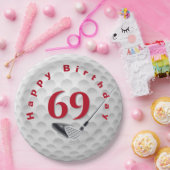 69歳の誕生日ゴルフボールデザイン ペーパープレート (パーティー)