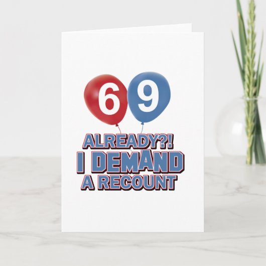 69歳の誕生日デザイン カード (正面)