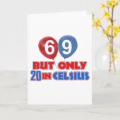 69歳の誕生日デザイン カード (黄色い花)