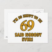69歳の誕生日デザイン ポストカード (正面/裏面)