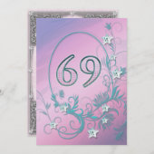 69歳の誕生日パーティー招待状 招待状 (正面/裏面)