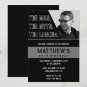 69歳の誕生日招待状ブラックザマンザレジェンド 招待状 (正面/裏面)