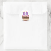 69歳オンお誕生日ケーキ ラウンドシール (バッグ)