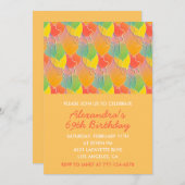 69歳シンプル生誕モダン生期招待状バルーン 招待状 (正面/裏面)