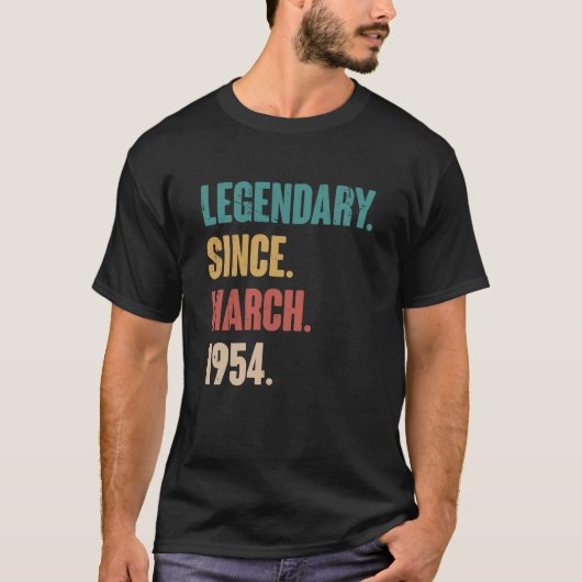69歳ヴィンテージ1954誕生日3月69日Deco Tシャツ (正面)