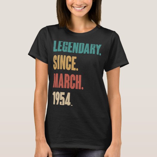 69歳ヴィンテージ1954誕生日3月69日Deco Tシャツ (正面)