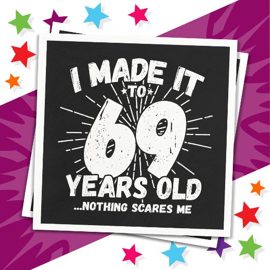 69歳皮肉ミームおもしろい69誕生日 スタンダードカクテルナプキン