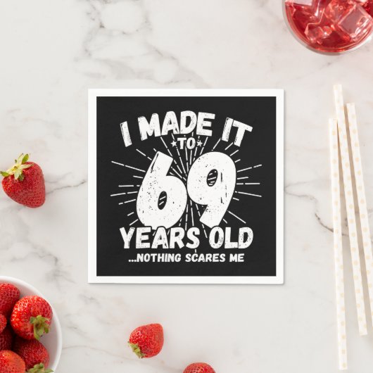 69歳皮肉ミームおもしろい69誕生日 スタンダードカクテルナプキン (インサイチュ)