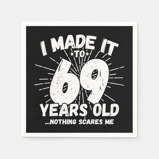 69歳皮肉ミームおもしろい69誕生日 スタンダードカクテルナプキン (正面)