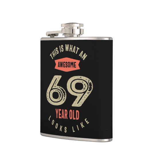 69歳素晴らし誕生日プレゼント69おもしろい位 フラスク (左)