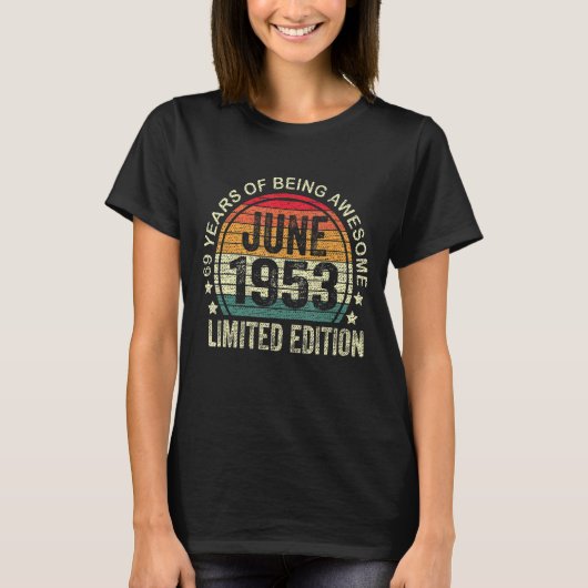69歳1953年6月69誕生日 Tシャツ (正面)