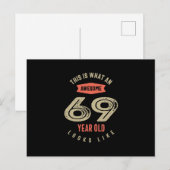 69歳 誕生日に最適なおもしろギフト 69歳 ポストカード (正面/裏面)