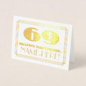 69番目の誕生日、名前+アールデコインスパイア「69」を見る 箔カード (正面)