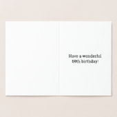 69誕生日はっきりした:「69歳！」 ゴールドフォイルカード 箔カード (内部)