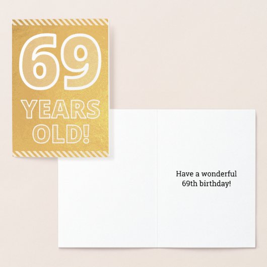 69誕生日はっきりした:「69歳！」 ゴールドフォイルカード 箔カード (ディスプレー)