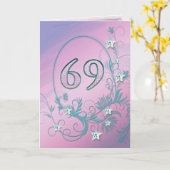 69誕生日カード（ダイヤモンド星） カード (黄色い花)