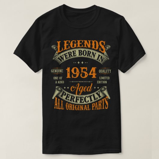 69誕生日ティーヴィンテージ生まれレジェンズ1954 69 Tシャツ (デザイン正面)