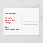 69誕生日:おもしろいハートパターン、虹69 ポストカード (裏面)