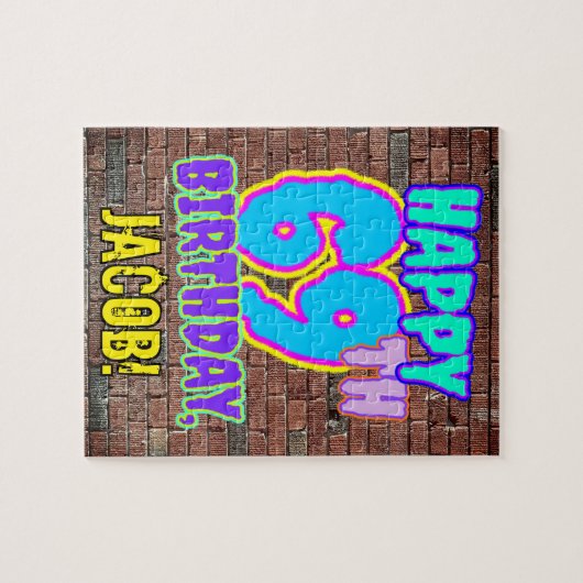 69誕生日~おもしろい、アーバングラフィティインスパイアルック ジグソーパズル (横)