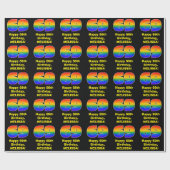 69誕生日:おもしろい、カラフルレインボーインスパイア# 69 ラッピングペーパー (フラット)