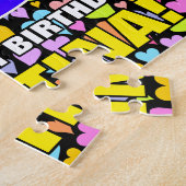 69誕生日—おもしろい、愛するハートシェイプ+「69」 ジグソーパズル (側面)