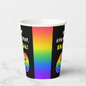 69誕生日:カラフルレインボー# 69,名前をカスタムする 紙コップ (左)