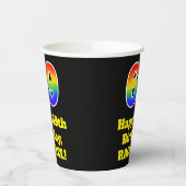 69誕生日:カラフル、おもしろい、エキサイティング、虹69 紙コップ (左)